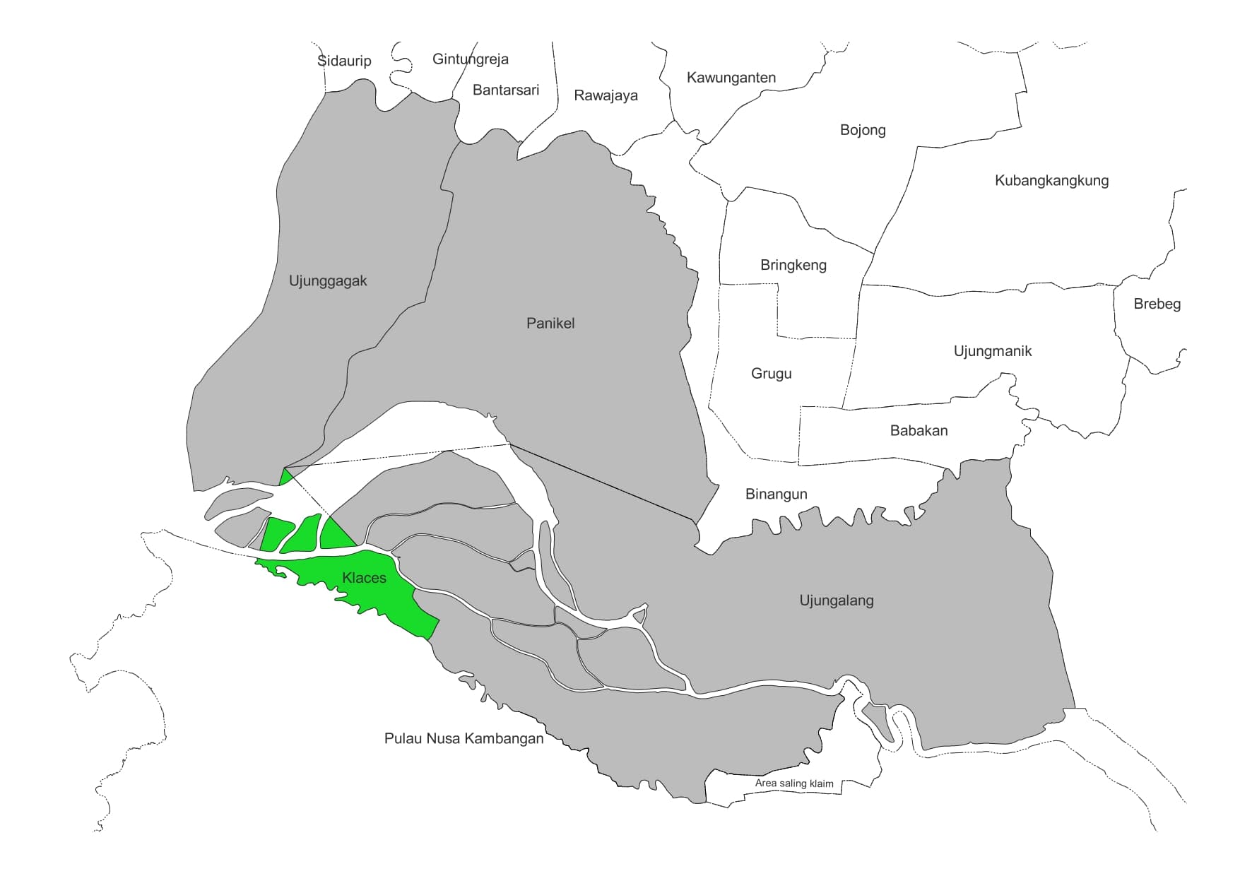 Klaces, Kampung Laut, Cilacap