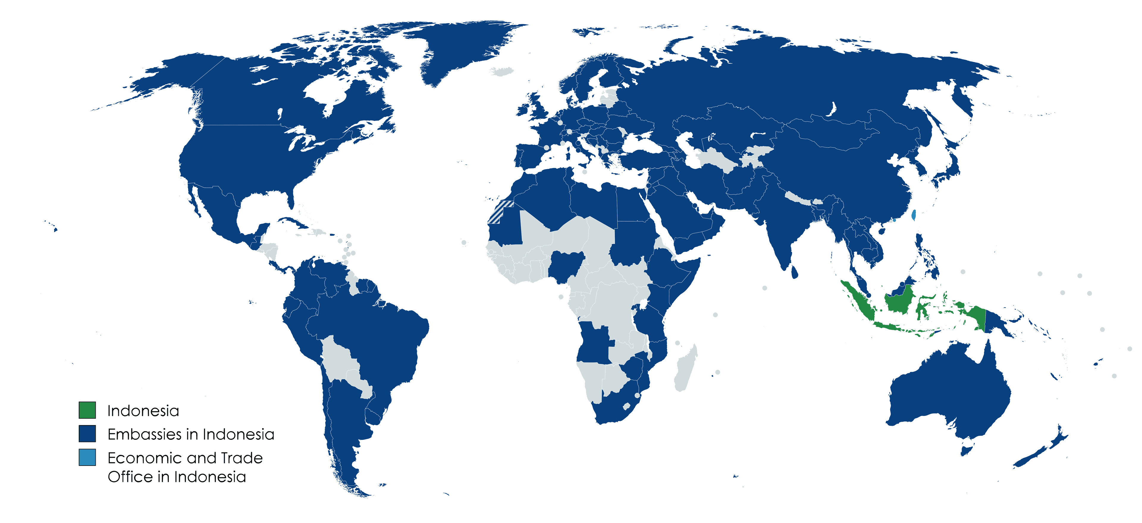 Daftar perwakilan diplomatik di Indonesia