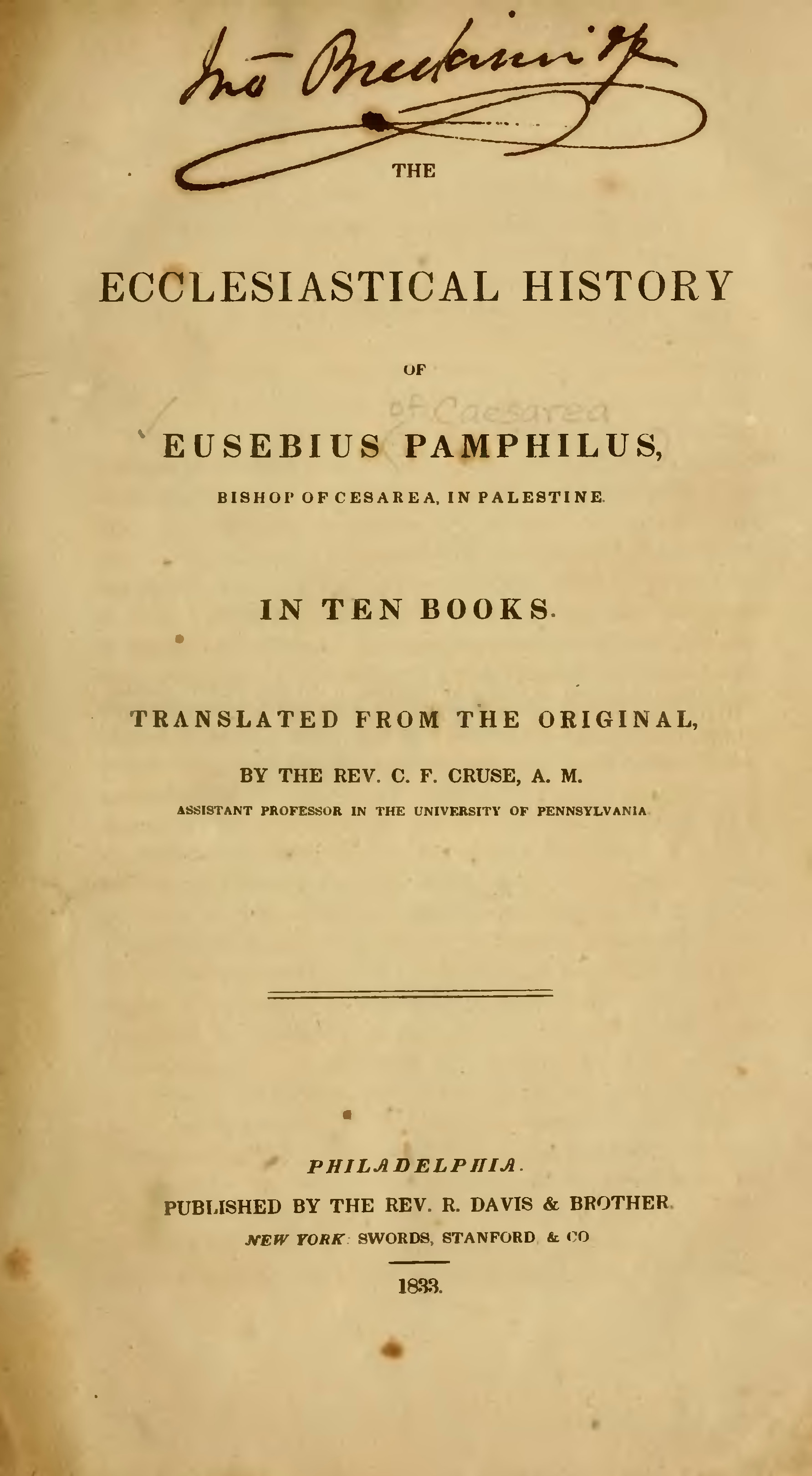Sejarah Gereja (Eusebius) Sejarah Gereja (Eusebius)