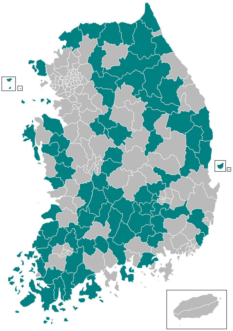 Daftar kabupaten di Korea Selatan Daftar kabupaten di Korea Selatan