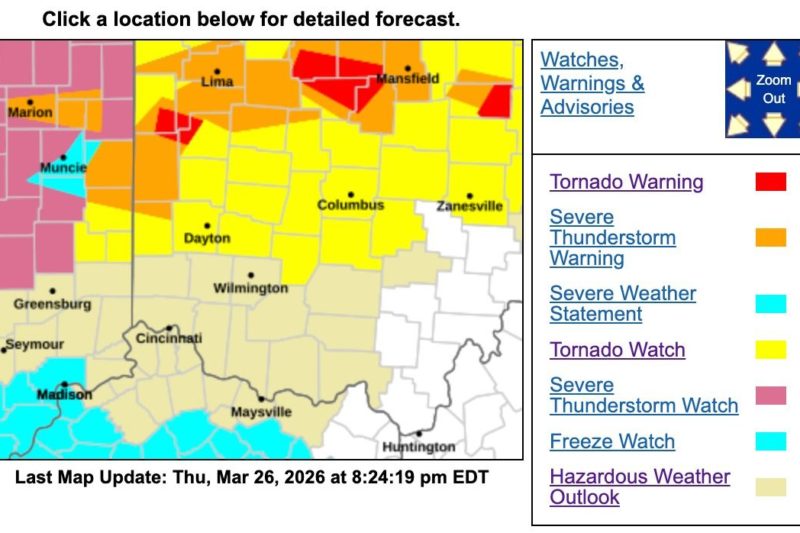 Tornado Warning Issued as Severe Weather Hits Multiple Regions