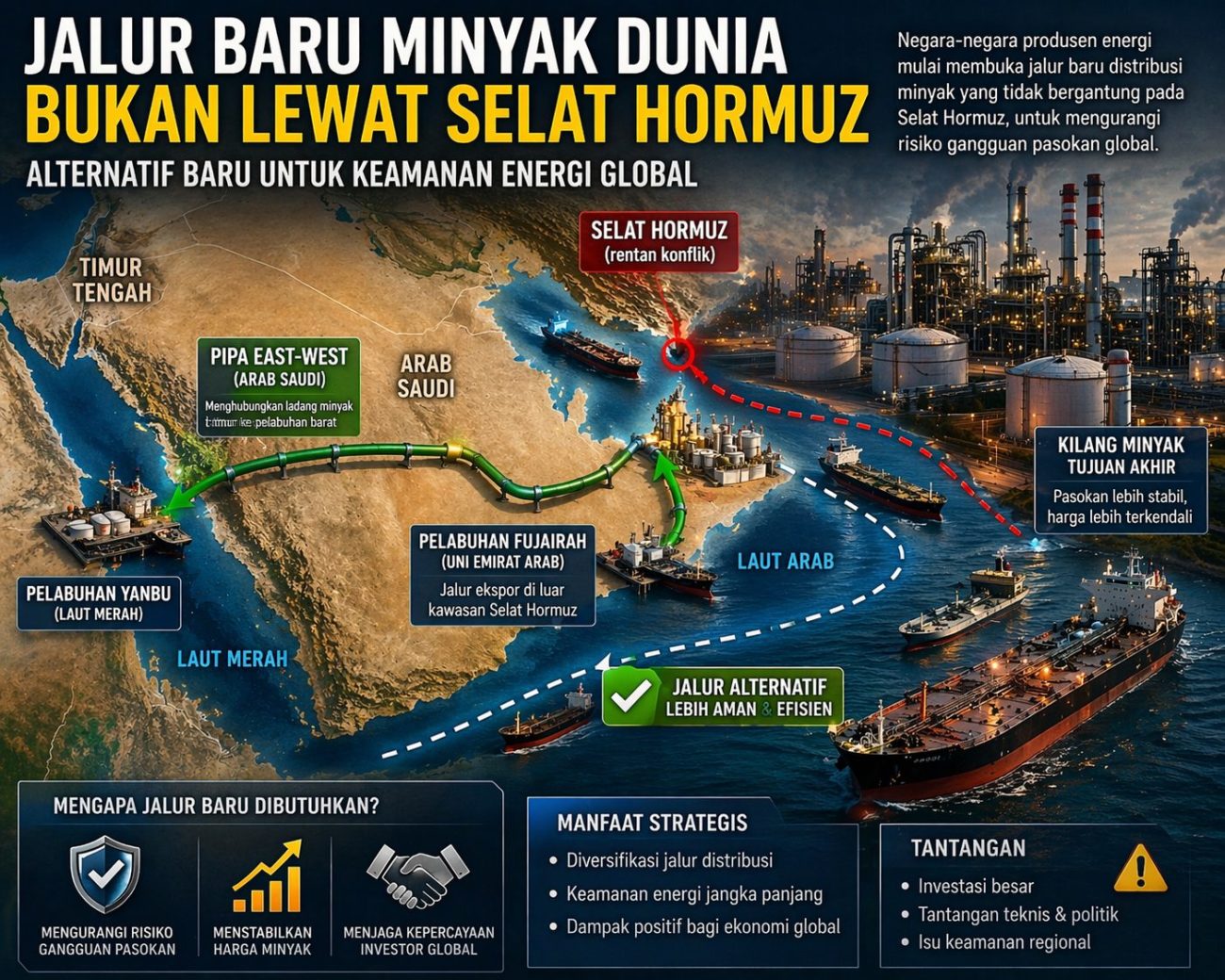 Gebrakan Terbaru Irak: Siapkan Jalur Minyak Alternatif, Kurangi Ketergantungan pada Selat Hormuz