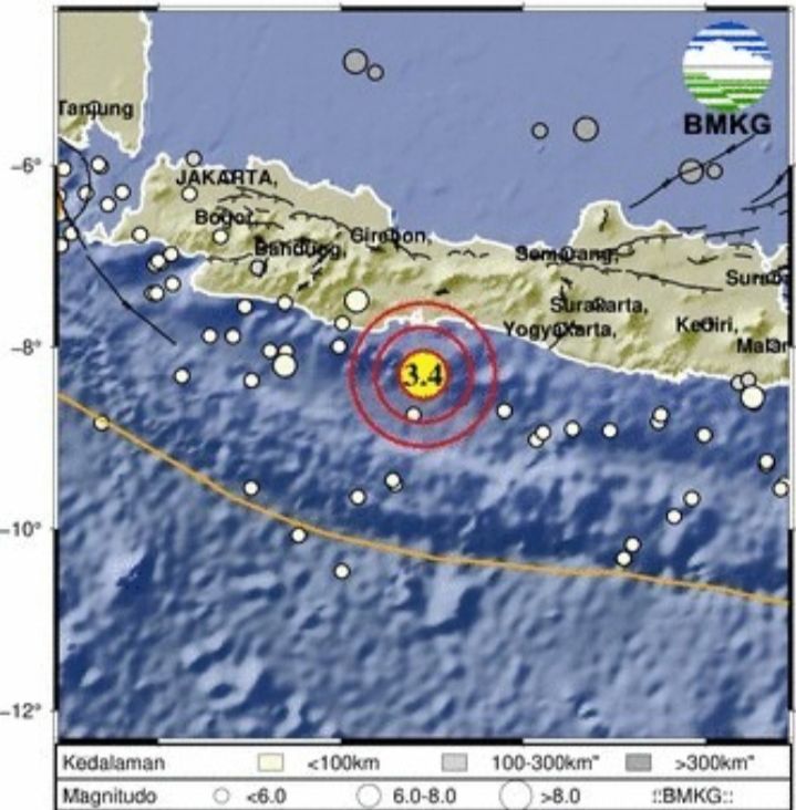 Gempa Terkini Guncang Cilacap Jawa Tengah, BMKG Catat Kedalaman 6 Km di Laut Selatan