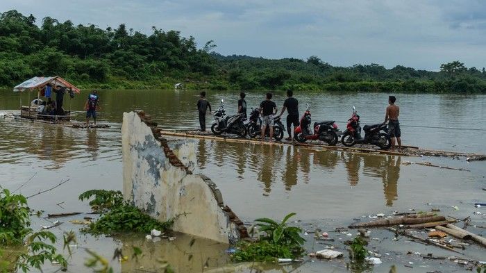 Penampakan! Kemarau surutkan Bendungan Karian, Kampung Somang yang tenggelam muncul kembali